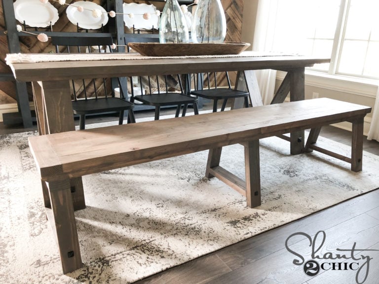 DIY Fancy V Dining Bench - Image 1