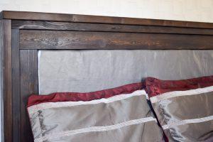 Upholstered Headboard with Stacked Wood Frame - Image 1