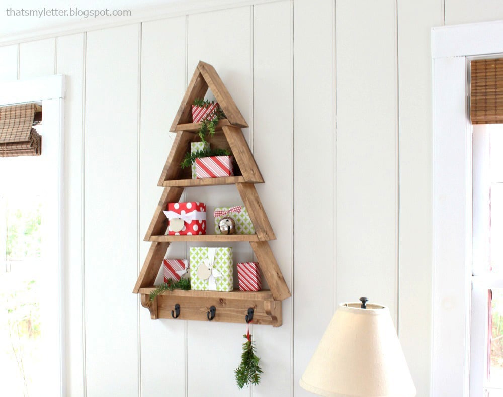 Wood Christmas Tree Shelf - Image 1