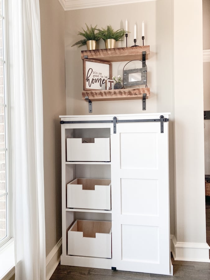 Sliding Barn Door Utility Cabinet - Image 1
