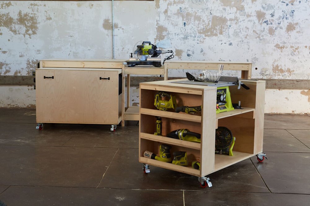 Ultimate Roll Away Workbench with Miter Saw Stand woodworking plan
