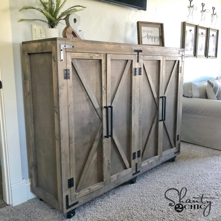 DIY Farmhouse X Storage Cabinet - Image 1