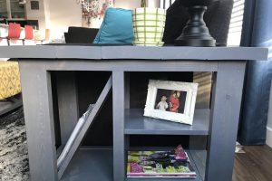 Rustic Side Table with Magazine Rack - Image 1