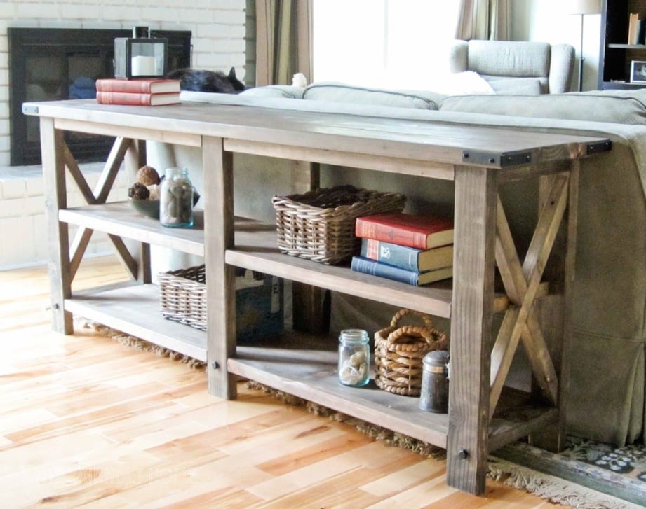 Rustic X Console Table - Image 1