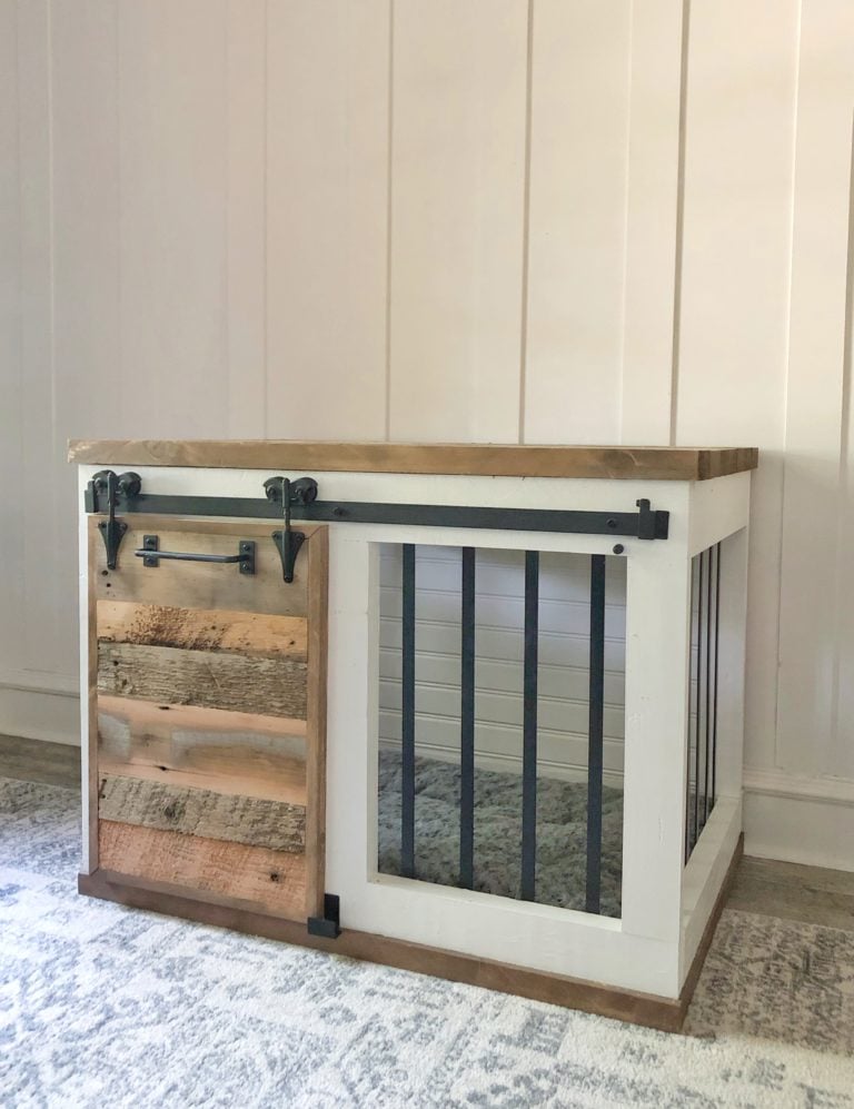 Farmhouse Barn Door Dog Crate woodworking plan