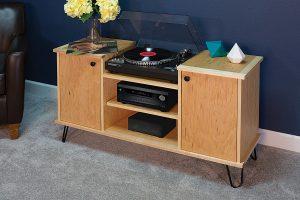 Record Player Stand with Storage - Image 1