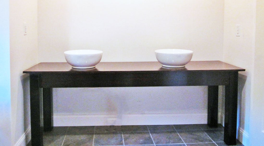 Simple Open Farmhouse Style Vanity - Image 1