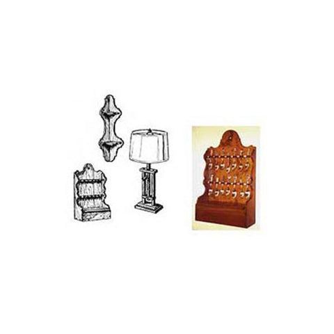 Woodworking Project Paper Plan to Build Spoon Rack, Shelf, Ratchet Lamp - Image 1