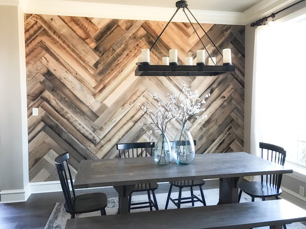 DIY Barn Wood Herringbone Wall Treatment - Image 1