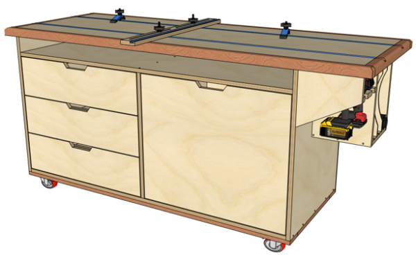 Mobile Assembly Workbench, Compact Workbench, Outfeed Table – Digital Download / Build Plans / Woodworking Plans - Image 1