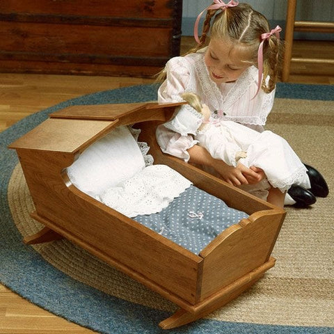 Woodworking Project Paper Plan to Build Cherry Doll’s Cradle - Image 1
