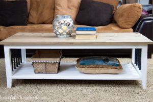 Farmhouse Coffee Table with Iron Accents - Image 1