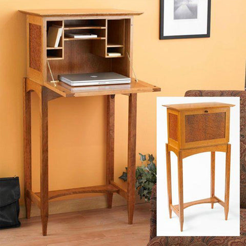 Downloadable Woodworking Project Plan to Build Drop Front Desk - Image 1
