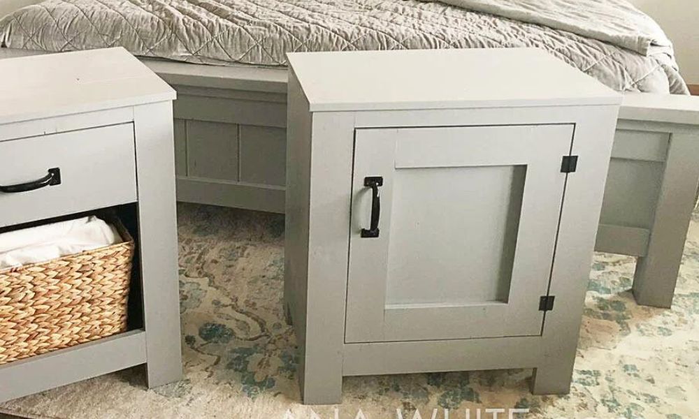 Cabinet Style Farmhouse Nightstand with Door - Image 1