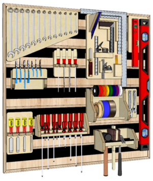 French Cleat Hand / Design Tools Organizer Build Plans - Image 1