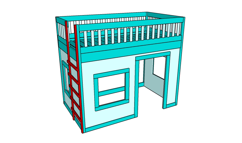 PLAYHOUSE LOFT BED PLANS woodworking plan