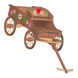 Horse drawn wagon flower pot stand plan woodworking plan
