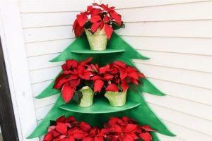 Christmas Tree Shaped Poinsettia Stand - Image 1