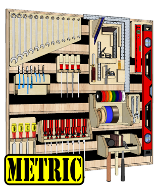 French Cleat Hand / Design Tools Organizer Metric Build Plans woodworking plan