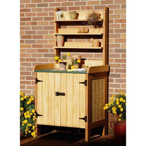 Downloadable Woodworking Project Plan to Build Gardener’s Potting Bench - Image 1