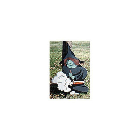 Woodworking Project Paper Plan to Build Witch with Pot - Image 1