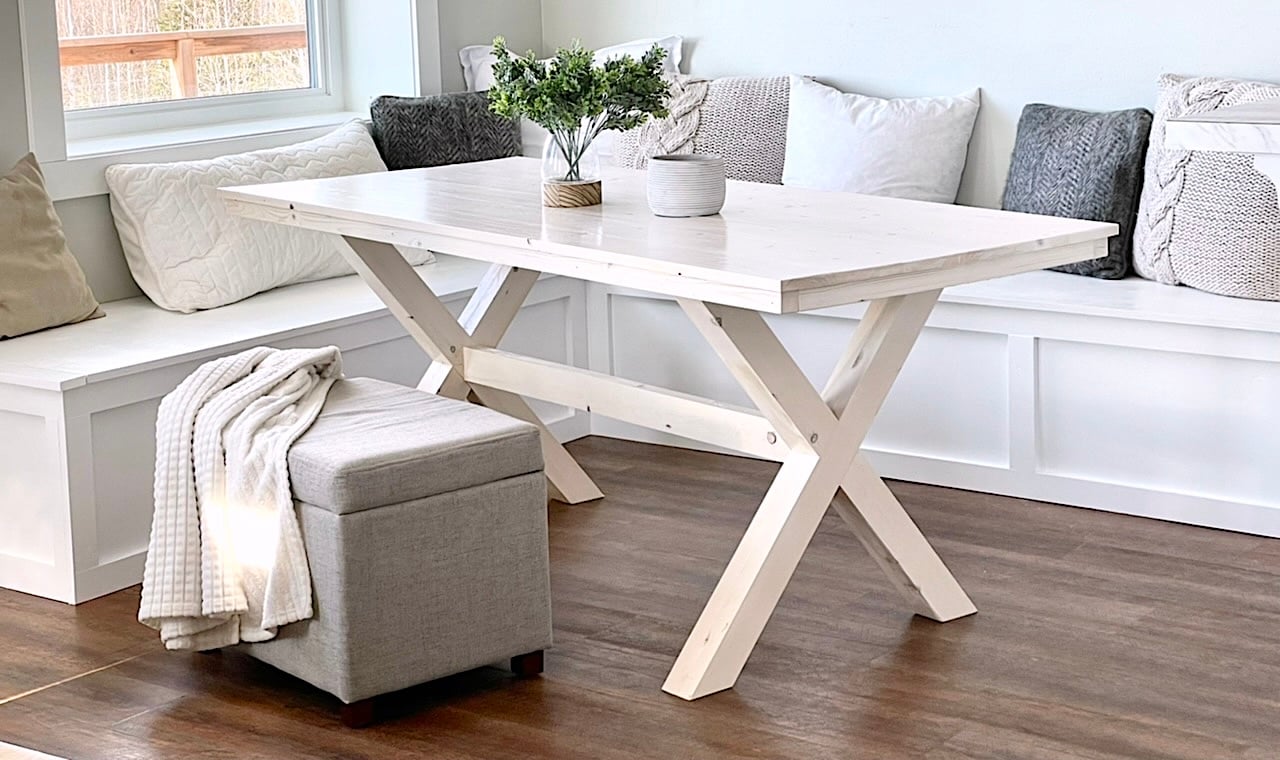 X Base Rectangle Pedestal Dining Table woodworking plan