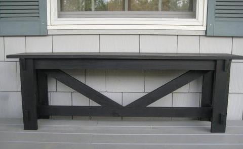 54″ Bench with Cross Bracing – Made with 1x boards - Image 1