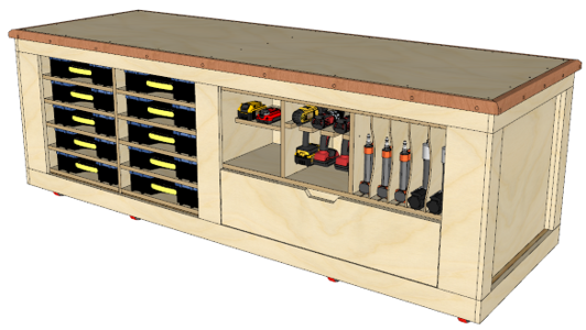 Assembly Table Mobile Workbench, Mobile Workbench, Outfeed Table – Digital Download - Image 1