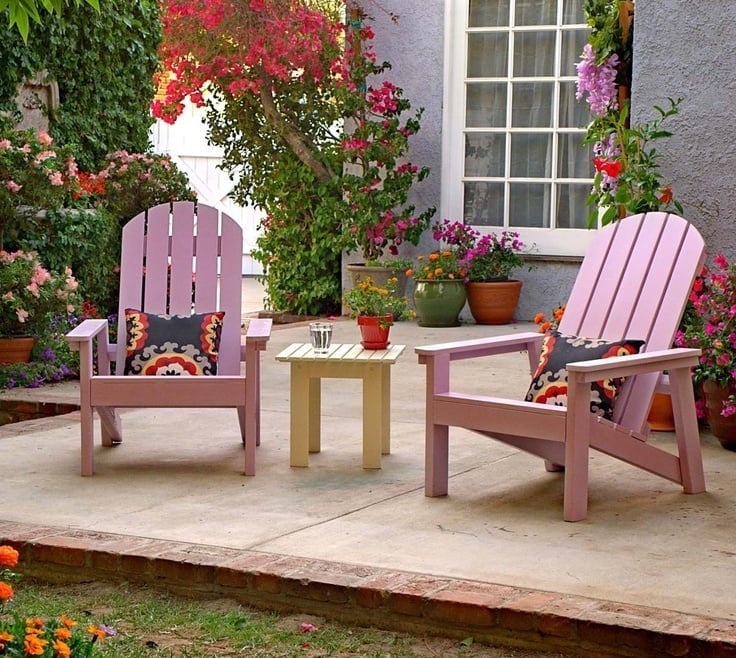 Heavy Duty Adirondack Chair Plans with Back Leg and Footstool woodworking plan