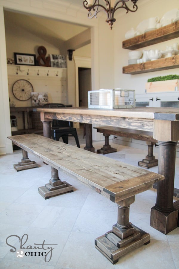 Triple Leg DIY Dining Bench - Image 1
