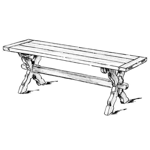 Woodworking Project Paper Plan to Build Sawbuck Bench - Image 1