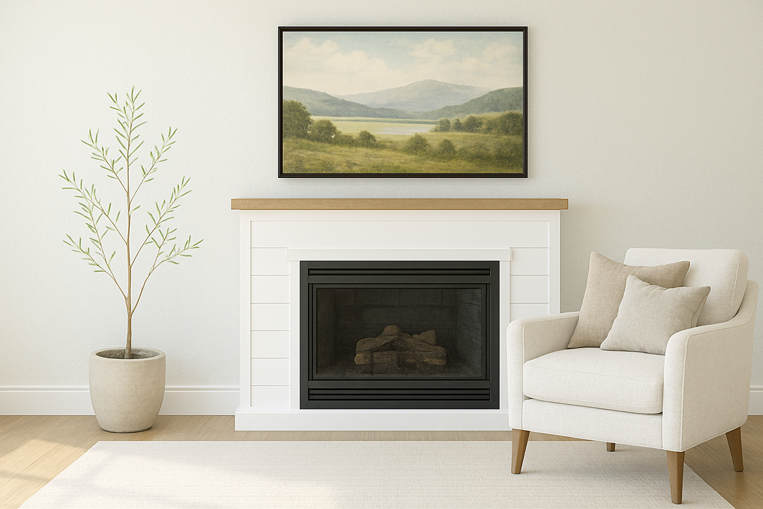 Shiplap Fireplace TV Stand - Image 1