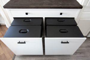 Four-Bin Trash and Recycling Cabinet - Image 1
