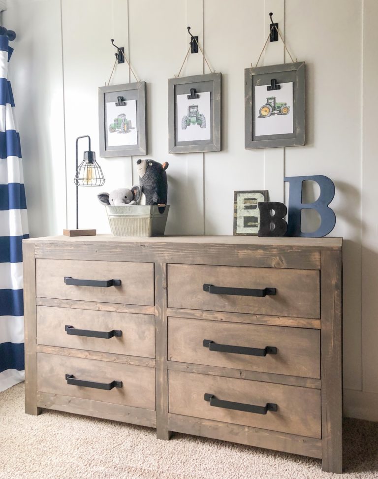 DIY Modern Farmhouse 6 Drawer Dresser woodworking plan