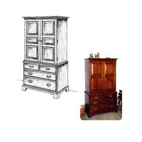 Woodworking Project Paper Plan to Build French Armoire - Image 1