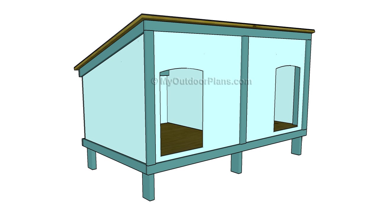 DOUBLE DOG HOUSE PLANS woodworking plan