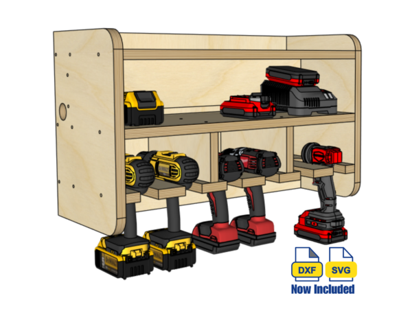 6 Slot Power Tool Charging Station – Build Plans and CNC Files - Image 1