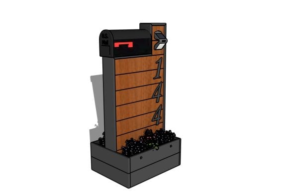 MODERN WOODEN MAILBOX POST - Image 1