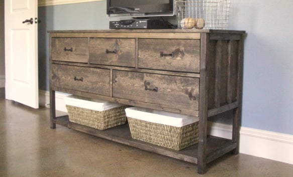 Wide Dresser with Open Bottom Shelf – Cabin Collection - Image 1
