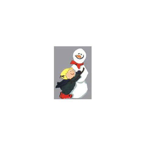 Woodworking Project Paper Plan to Build Snowman with Child - Image 1