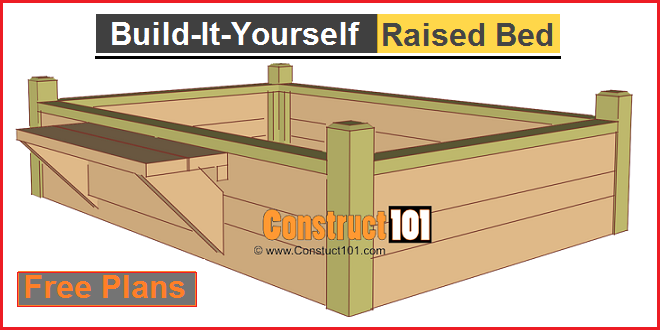 Raised Garden Bed Plans – With Bench - Image 1