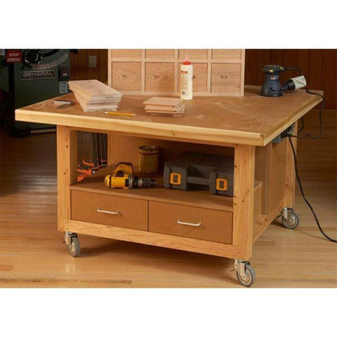 Downloadable Woodworking Project Plan to Build Reliably Rugged Assembly Table - Image 1