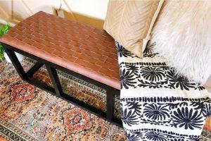 DIY Faux Leather Bench woodworking plan