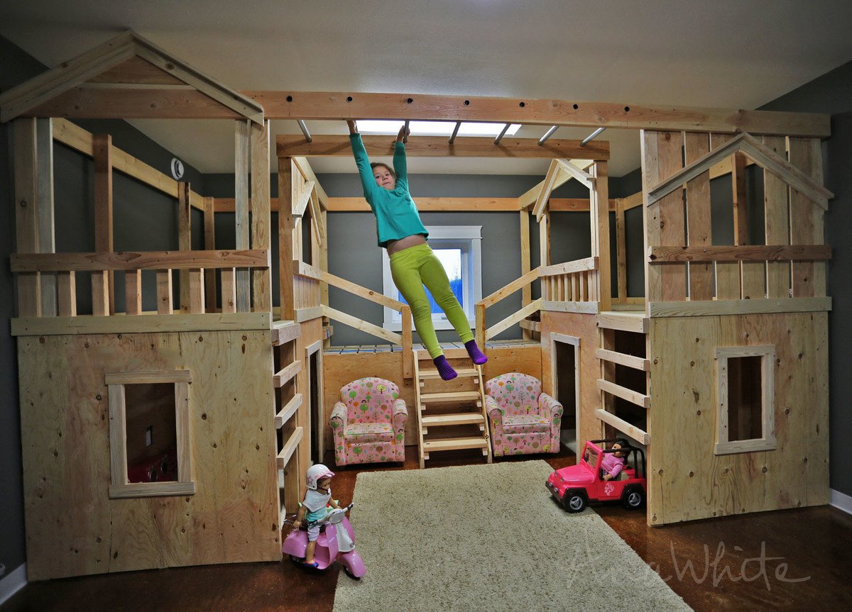 DIY Basement Indoor Playground with Monkey Bars - Image 1