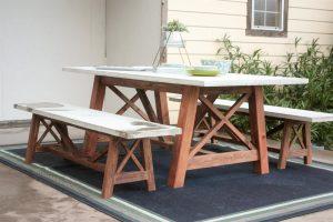 X Base Outdoor Dining Table woodworking plan