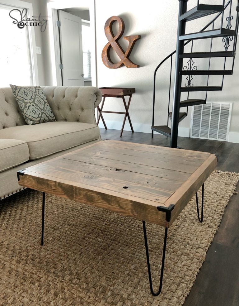DIY $50 Square Hairpin Leg Coffee Table - Image 1