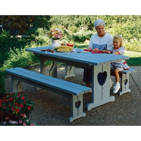 Woodworking Project Paper Plan to Build Picnic Table and Benches - Image 1