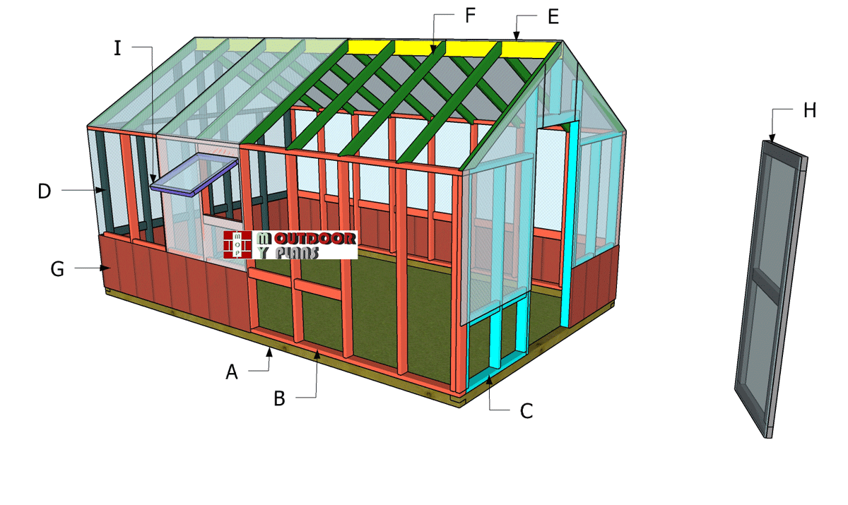 10×16 GREENHOUSE PLANS – PART 2 woodworking plan